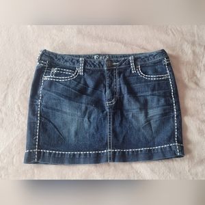 2000s denim mini skirt